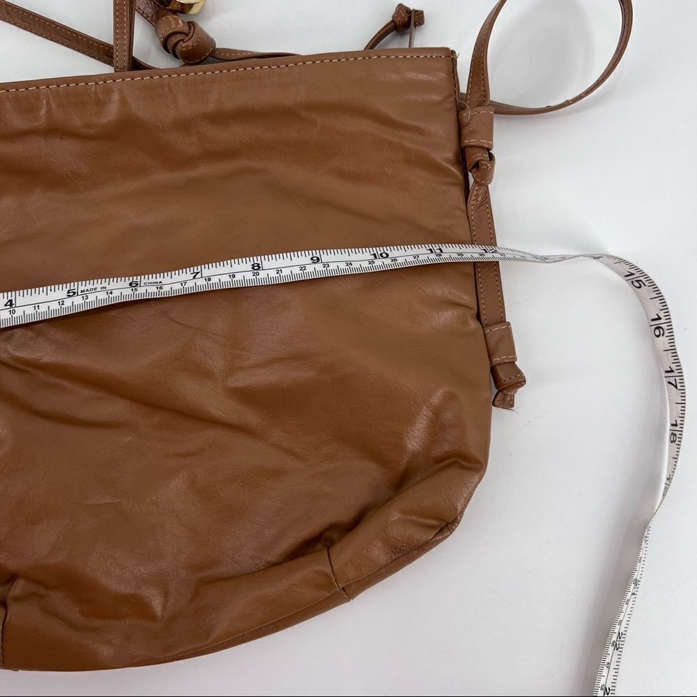 Vintage 80s leather hand bag shoulder bag boho tan - Picture 7 of 9